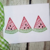 Watermelon Trio Scribble Embroidery Design